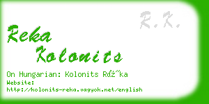 reka kolonits business card